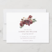Faire-part Burgundy Floral Save Our Date photo (Devant)