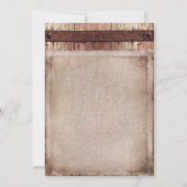 Faire-part Burlap rustique et Wood Baby Girl Photo Birth (Dos)