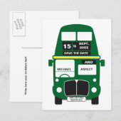 Faire-part Bus vert Enregistrer la carte postale date (Devant / Derrière)