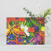 Faire-part Butterfly Floral Or naturel Métal (Debout devant)