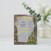 Faire-part Cabine de pierre de famille rustique (Debout devant)