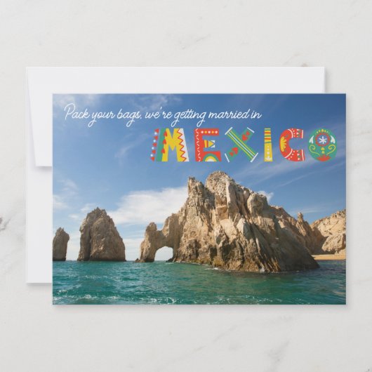 Faire-part Cabo San Lucas Mexique Mariage Enregistrer la date (Devant)