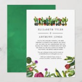 Faire-part Cactus Succulentes Fiesta Mariage à Effectif Rédui (Devant / Derrière)