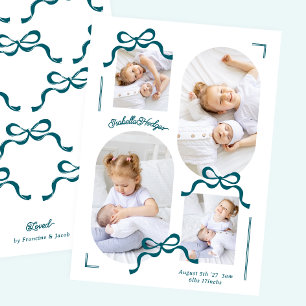 Faire-part cadavres bleus collage 4 photos Photo garçon bébé