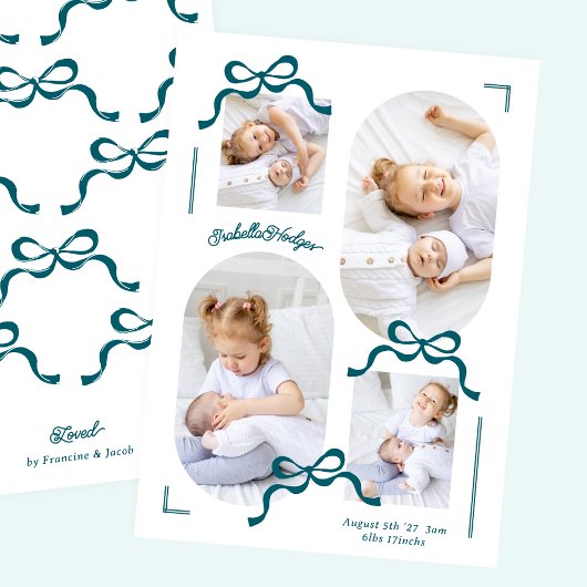 Faire-part cadavres bleus collage 4 photos Photo garçon bébé