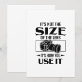 Faire-part Cadeau Pour Photographe Ce N'Est Pas La Taille De  (Devant / Derrière)