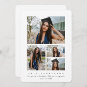 Faire-part Cadre blanc minimal 4 Diplôme photo (Devant / Derrière)