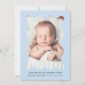 Faire-part Cadre bleu ciel moderne Wavy Frame 2 Photo Naissan (Devant)