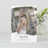 Faire-part Cadre Boho Moderne Ajoutez Votre Diplôme Photo (Debout devant)