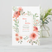 Faire-part Cadre de pavot Enregistrer la date de l'annonce (Debout devant)