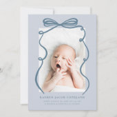 Faire-part Cadre de photo d'annonce de naissance à noeud papi (Devant)