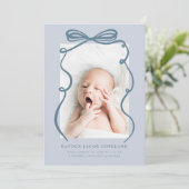 Faire-part Cadre de photo d'annonce de naissance à noeud papi (Debout devant)