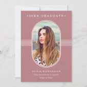 Faire-part Cadre élégant | Dusty Rose Photo Graduation (Devant)