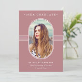 Faire-part Cadre élégant | Dusty Rose Photo Graduation (Debout devant)