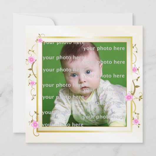 Faire-part Cadre floral élégant (Devant)