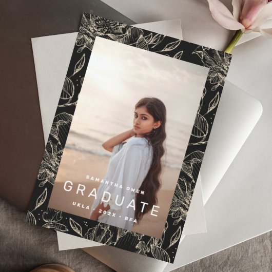 Faire-part Cadre floral Photo College Graduation 2023