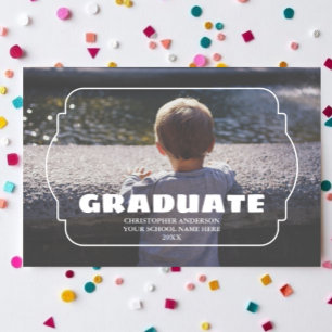 Faire-part Cadre géométrique pour photo de remise de diplômes