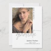 Faire-part Cadre moderne Ajouter votre photo Annonce de gradu (Dos)