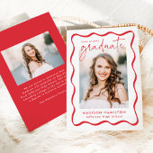 Faire-part Cadre moderne Red Wavy 2 - Diplôme photo