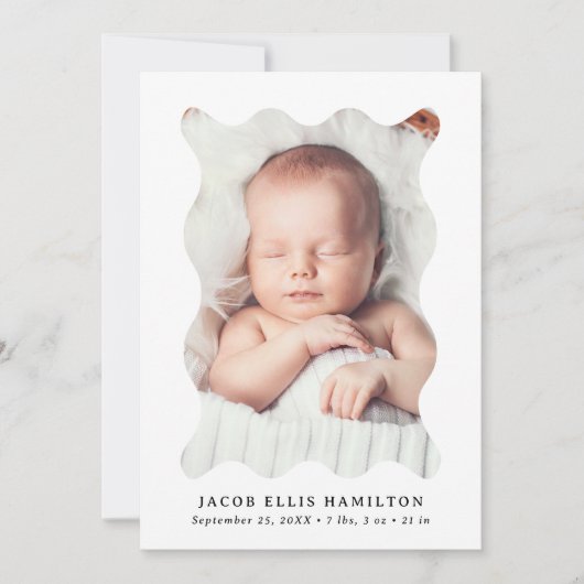 Faire-part Cadre moderne Wavy 2 Photo Naissance (Devant)