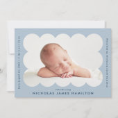 Faire-part Cadre photo moderne bleu clair à bascule Naissance (Devant)