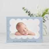 Faire-part Cadre photo moderne bleu clair à bascule Naissance (Debout devant)