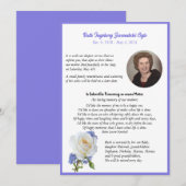 Faire-part Cadre photo Rose élégant Décès (Devant / Derrière)