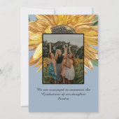 Faire-part Cadre photo tournesol Moderne graduation rustique (Dos)