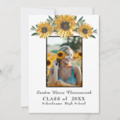 Faire-part Cadre photo tournesol Moderne graduation rustique (Devant)