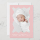 Faire-part Cadre rose vif moderne 2 Photo Naissance (Devant)