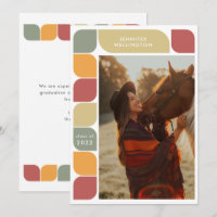 Cadre rouge géométrique rétro Photo 2022 Graduatio