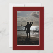 Faire-part Cadre simple moderne 2 photo Mariage blanc rouge f (Dos)