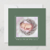 Faire-part Cadre verdoyant | Photo de naissance (Dos)