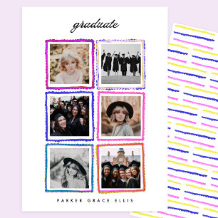 Faire-part Cadres de collage photo 6 modernes pour la remise 