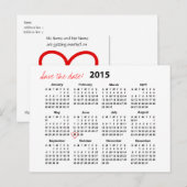 Faire-part Calendrier 2015 Enregistrer la date Carte postale (Devant / Derrière)