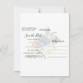 Faire-part Calendrier bleu bleu bleu rose marine Enregistrer  (Dos)