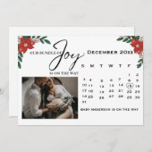 Faire-part Calendrier de Noël Annonce de grossesse (Devant / Derrière)