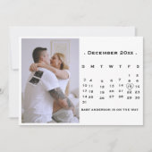 Faire-part Calendrier de script moderne Annonce de grossesse (Devant)