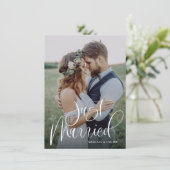 Faire-part Calligraphie budgétaire Juste Marié Photo Mariage (Debout devant)