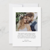 Faire-part Calligraphie budgétaire Juste Marié Photo Mariage (Dos)