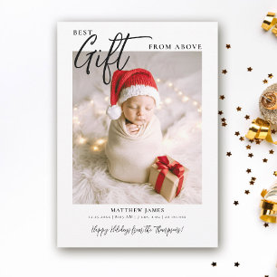 Faire-part Calligraphie cadeau de Noël Moderne mignonne bébé