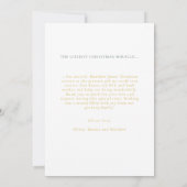 Faire-part Calligraphie cadeau de Noël Vert moderne photo béb (Dos)