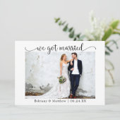 Faire-part Calligraphie cardiaque Nous Avons Marié Mariage ph (Debout devant)