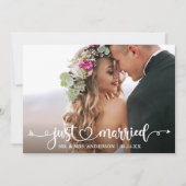 Faire-part Calligraphie Coeur juste marié photo Mariage (Devant)
