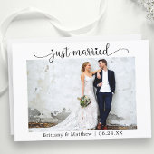 Faire-part Calligraphie Coeur juste marié Photo Mariage
