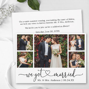 Faire-part Calligraphie Cœur Mariage Après-Partie 5 Photo