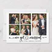 Faire-part Calligraphie Coeur Nous Nous Sommes Mariés 5 Photo (Devant)