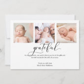 Faire-part Calligraphie Collage Photo Hello World Naissance (Dos)
