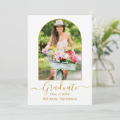 Faire-part Calligraphie d'arc moderne Photo Diplôme d'or (Debout devant)