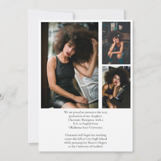 Faire-part Calligraphie de script moderne 4 Diplôme photo (Dos)